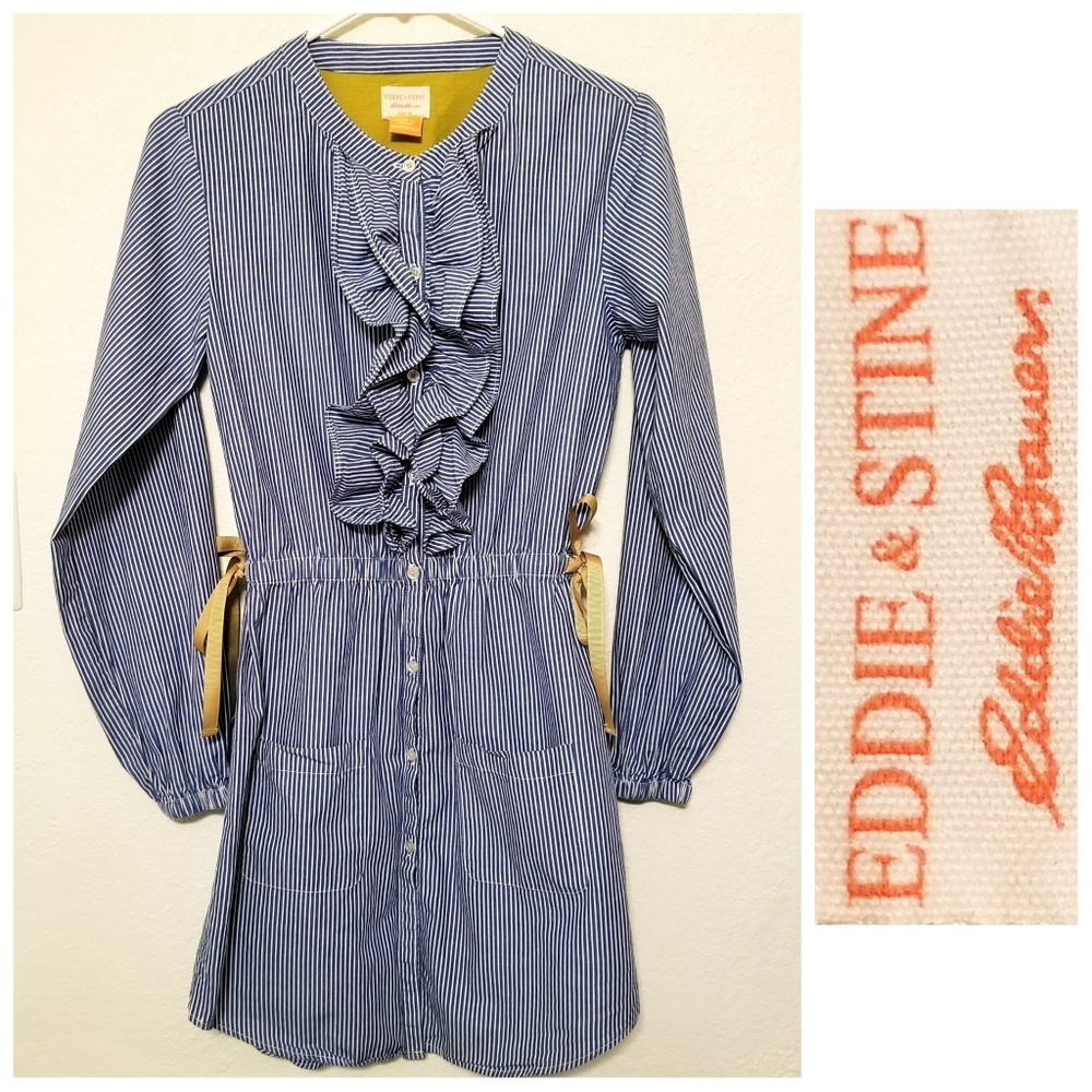 Eddie Bauer Ruffle Striped Dress